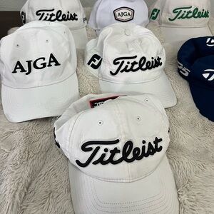 LOT of 7✨Titleist White and Black Logo Golf Cap✨Imperial✨Taylormade OSFM